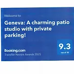 Geneva: A Charming Patio Studio With Private Parking!
